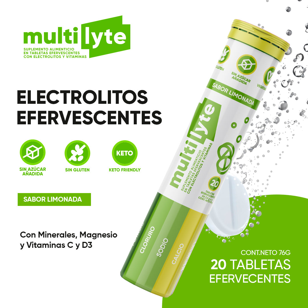 Multilyte Electrólitos Limonada 20 tab