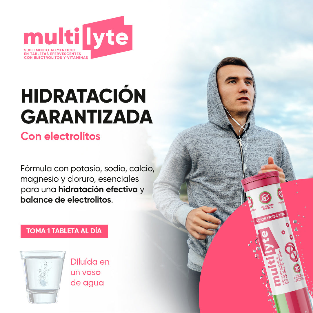 Multilyte Electrólitos Fresa Kiwi 20 tab