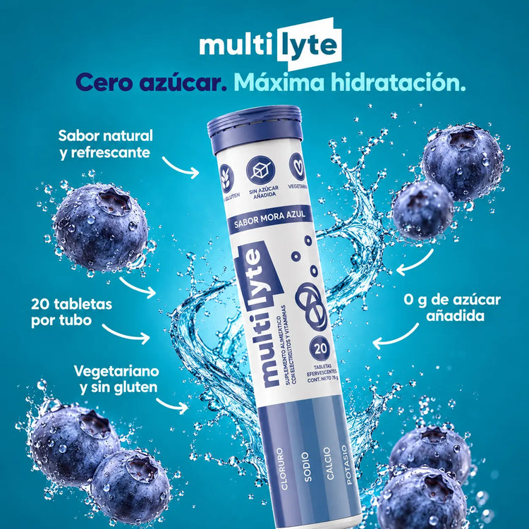 MultiLyte Electrólitos Mora Azul - 4 PACK