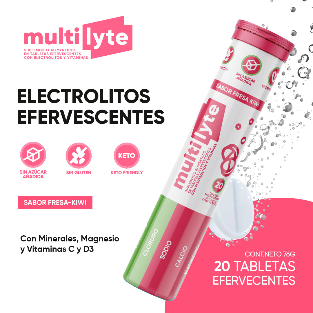 Multilyte Electrólitos Fresa Kiwi 20 tab