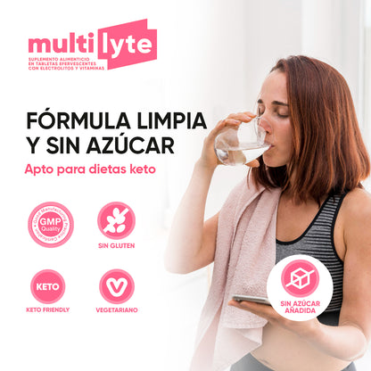 Multilyte Electrólitos Fresa Kiwi 20 tab