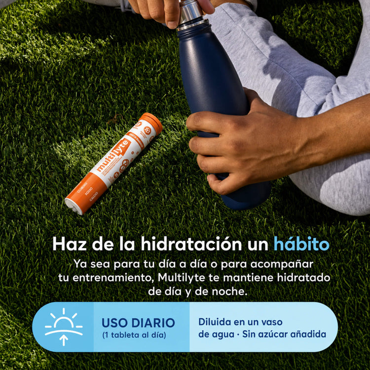 Información nutrimental de MultiLyte sabor naranja
