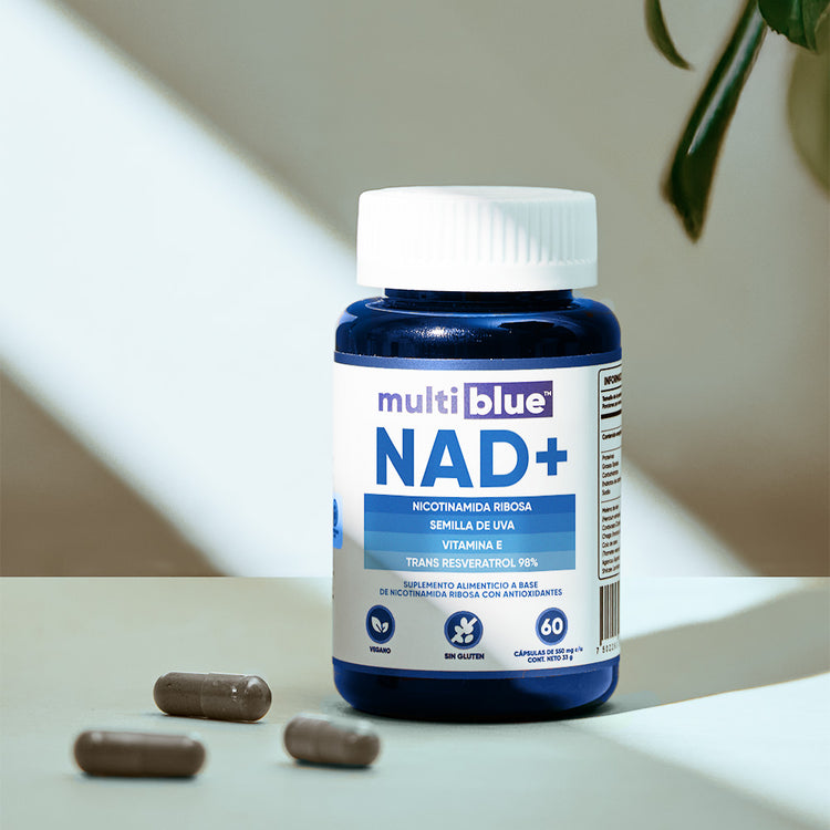 Frasco de NAD+ MultiBlue con cápsulas