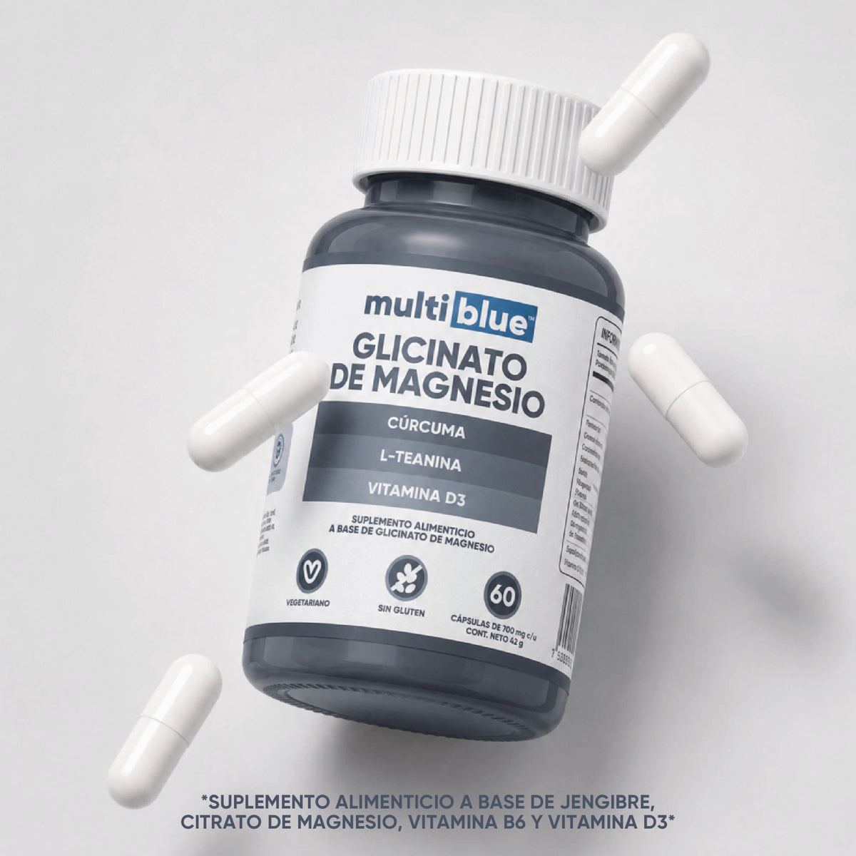 Glicinato de Magnesio Multiblue - 60 Caps