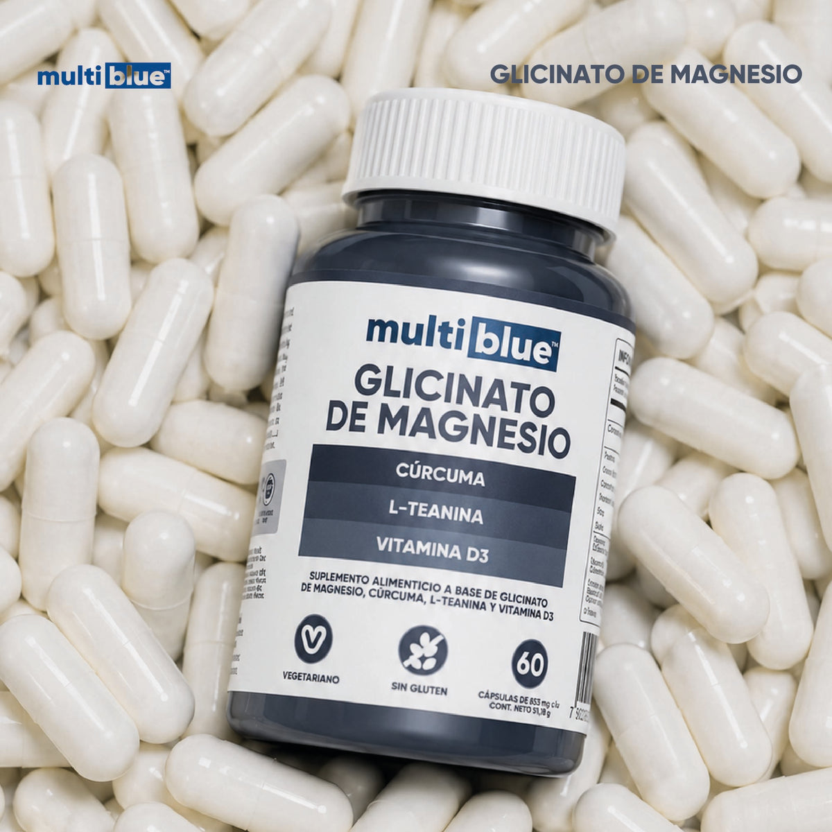 Glicinato de Magnesio Multiblue - 60 Caps