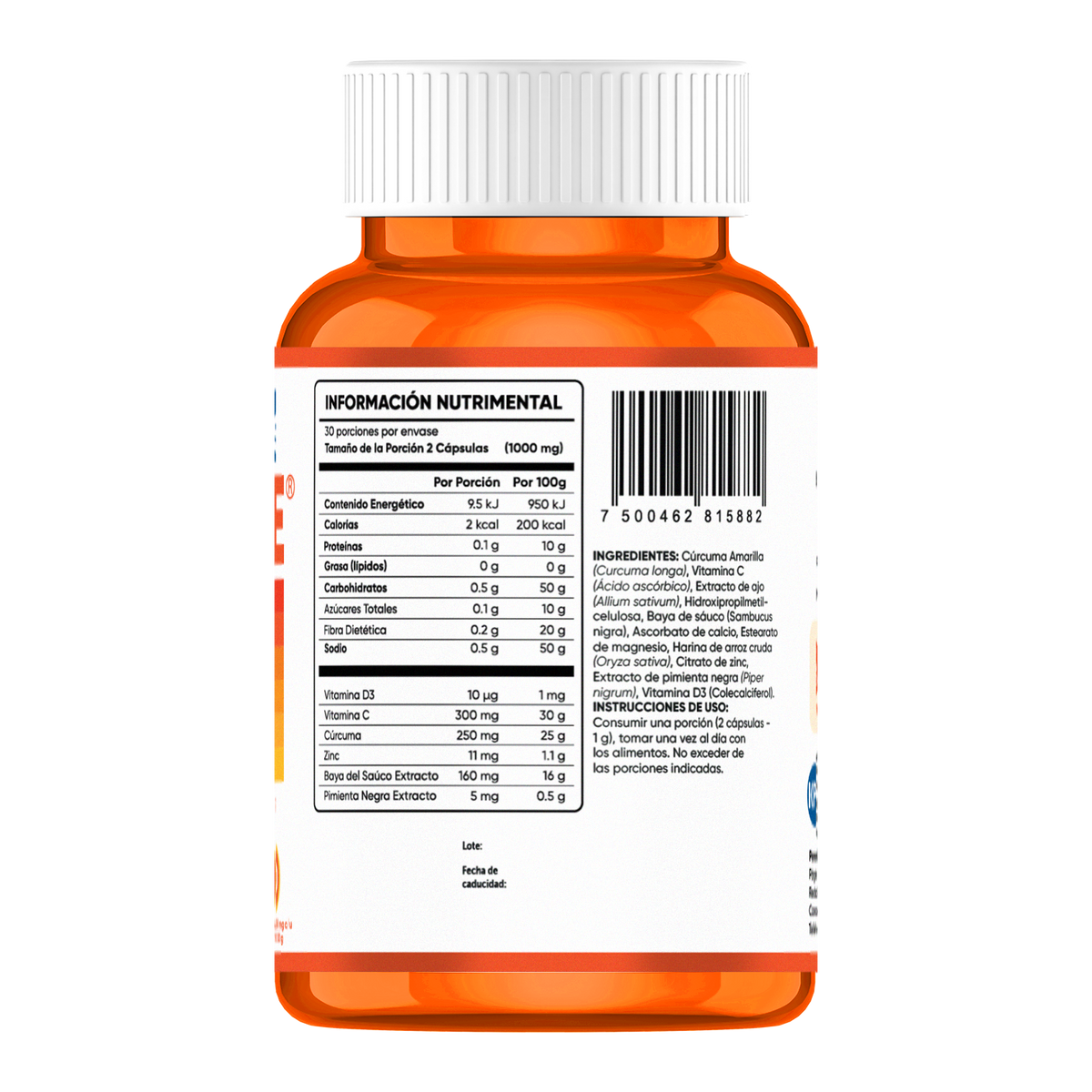 Vitamina C + Cúrcuma Multiblue - 60 Caps