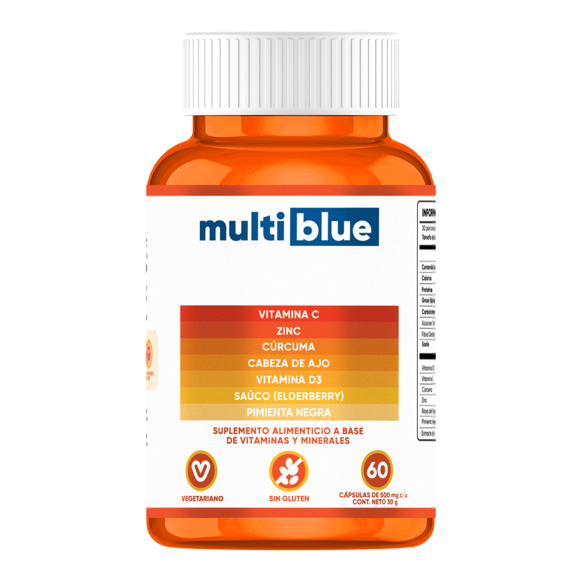 Vitamina C + Cúrcuma Multiblue - 60 Caps