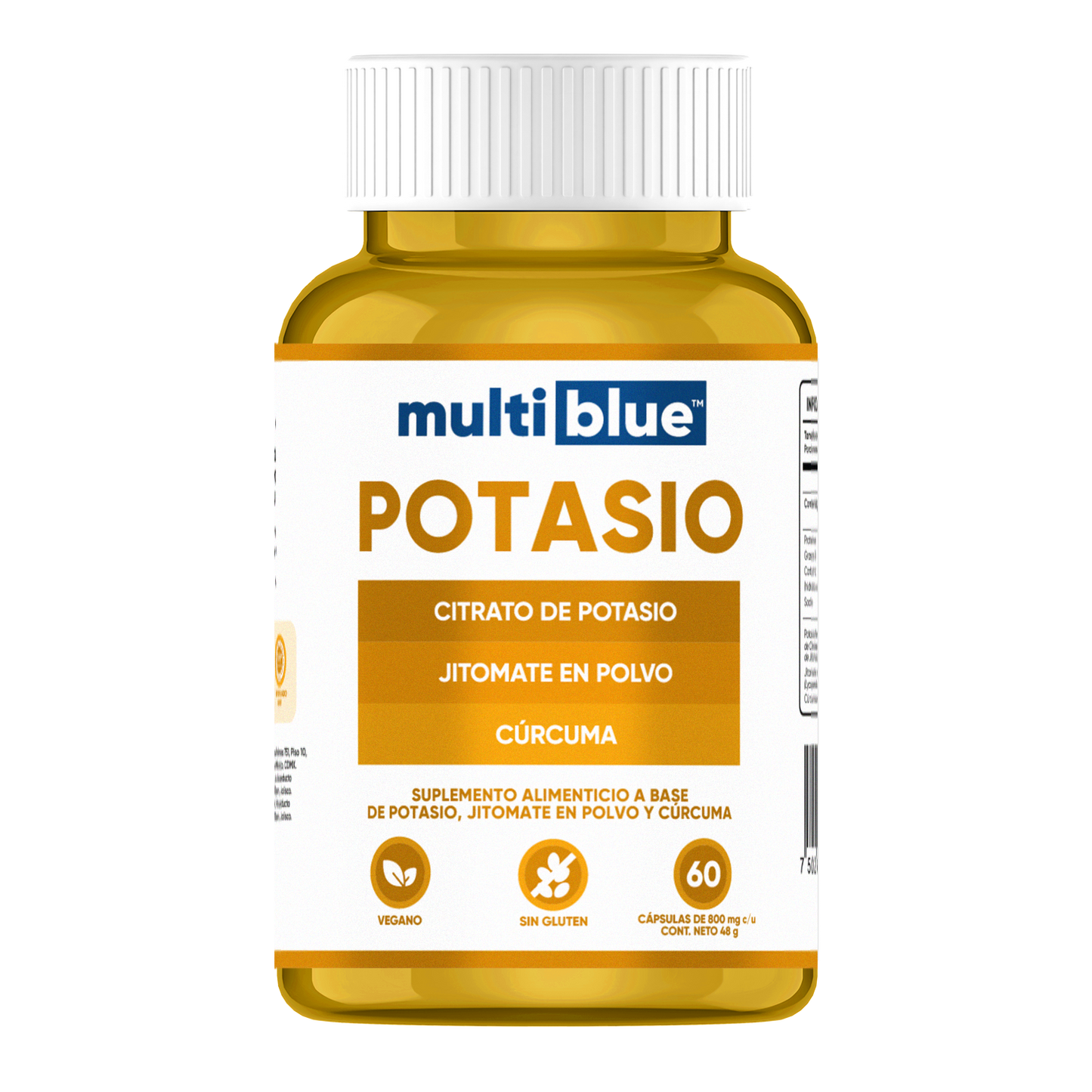 Potasio Multiblue 60 Capsulas | Citrato de Potasio, Curcuma y Jitomate