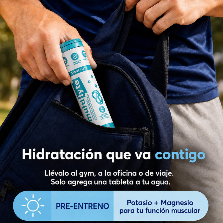 Tubo de MultiLyte sabor coco para llevar: potasio + magnesio