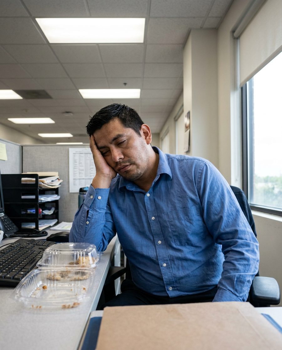 El bajón después de comer en la oficina